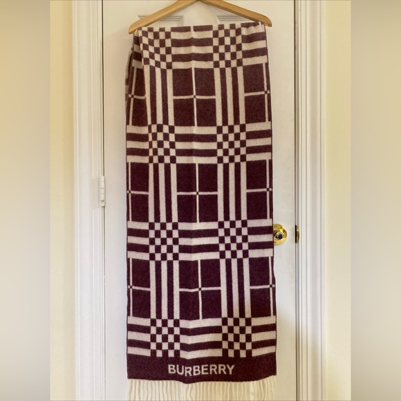 Burberry OMBRE CASHMERE CHECK JACQUARD SCARF 79”x 18” MADE IN ITALY VGC! - Picture 3 of 13